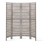 4 Panel Room Divider Screen 163X170Cm Louver Grey