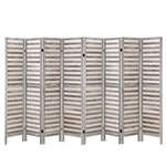 8 Panel Room Divider Screen 326x170cm Louver Grey