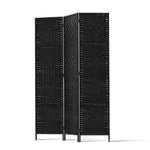 3 Panel Room Divider Screen 123X170Cm Woven Black
