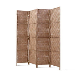 4 Panel Room Divider Screen 163X170Cm Woven Natural