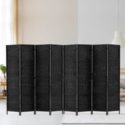 8 Panel Room Divider Screen 326X170Cm Woven Black