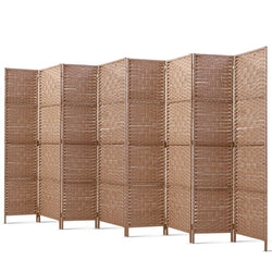8 Panel Room Divider Screen 326X170Cm Woven Natural