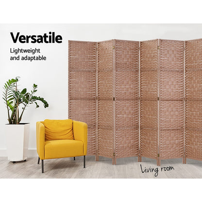 8 Panel Room Divider Screen 326X170Cm Woven Natural