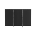 Panel Room Divider Screen Fabric Black/White