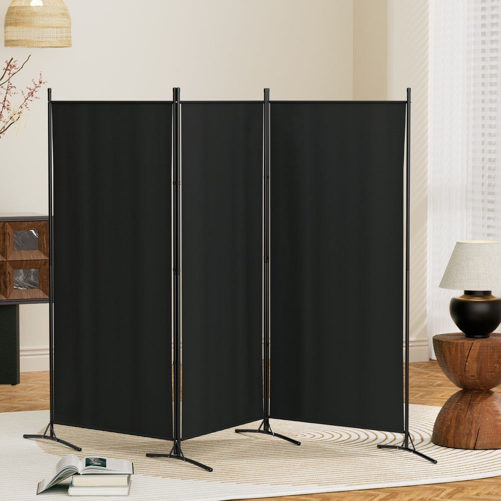 4 Panel Room Divider Screen 345x180cm Fabric White