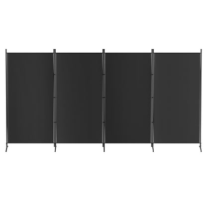 4 Panel Room Divider Screen Fabric Black