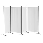 Panel Room Divider Screen Fabric Black/White
