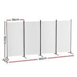 Panel Room Divider Screen Fabric Black/White