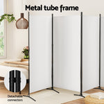 Panel Room Divider Screen Fabric Black/White