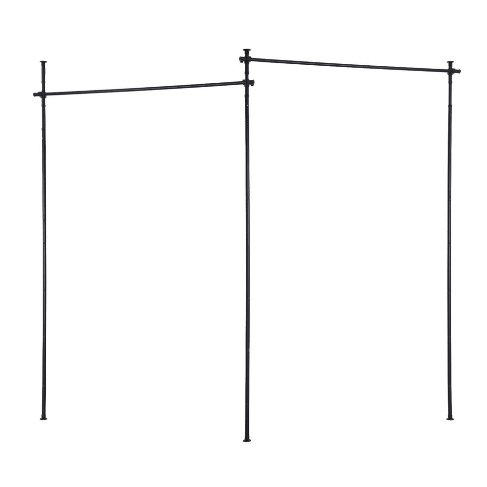 Room Divider Curtain Rod Extendable Black