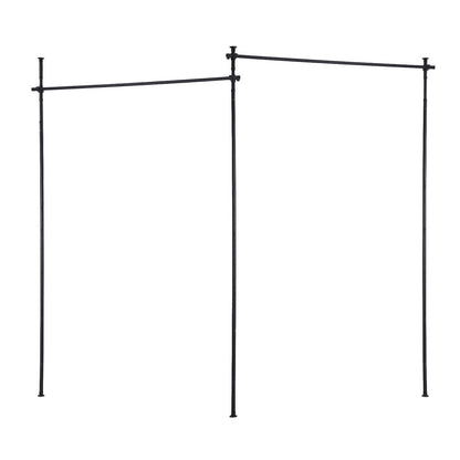 Room Divider Curtain Rod Extendable Black