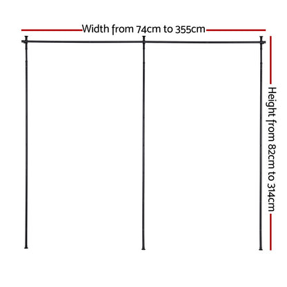 Room Divider Curtain Rod Extendable Black