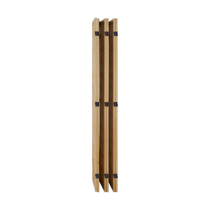 6 Panel Room Divider Timber Farbic Natural