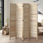 4 Panel Room Divider Timber Wooden Natural