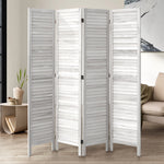 4 Panel Room Divider Timber Wooden Natural
