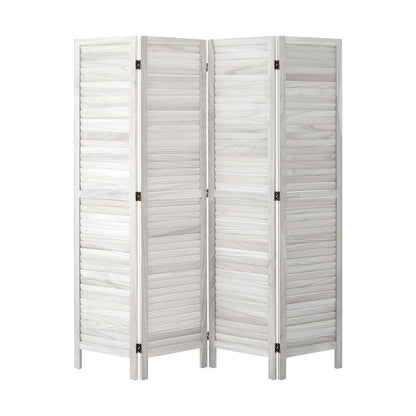 4 Panel Room Divider Timber Wooden Natural