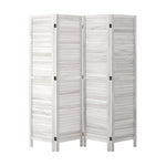 4 Panel Room Divider Timber Wooden Natural