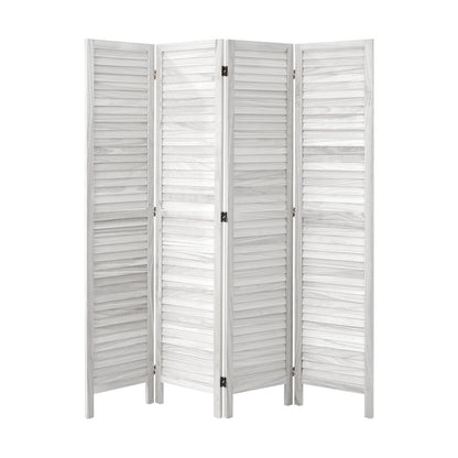 4 Panel Room Divider Timber Wooden Natural