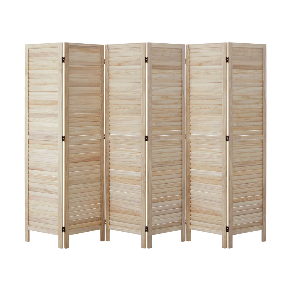 4 Panel Room Divider Timber Wooden Natural