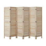 4 Panel Room Divider Timber Wooden Natural