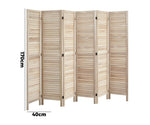 4 Panel Room Divider Timber Wooden Natural