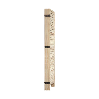 4 Panel Room Divider Timber Wooden Natural