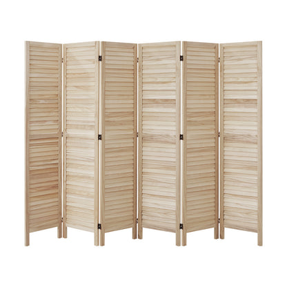 4 Panel Room Divider Timber Wooden Natural
