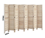 4 Panel Room Divider Timber Wooden Natural