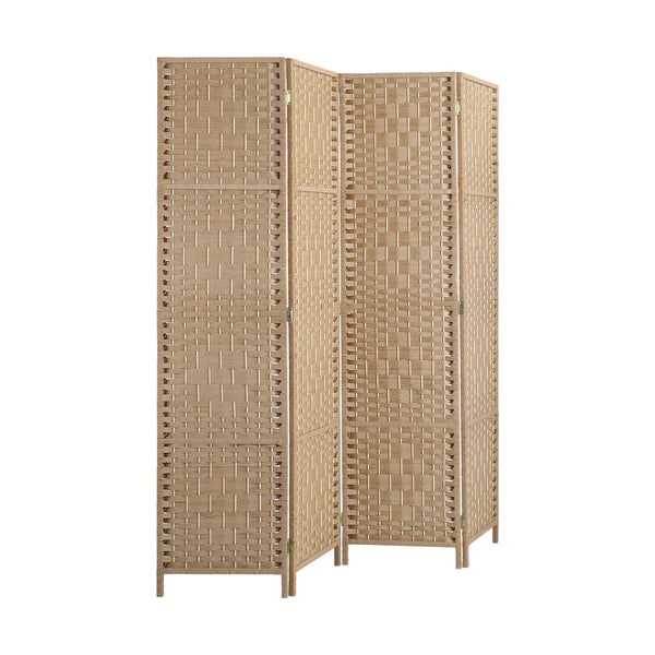  4 Panel Room Divider Privacy Screen Wood