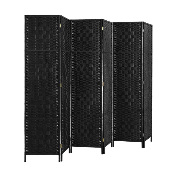 6 Panel Room Divider Privacy Screen Black