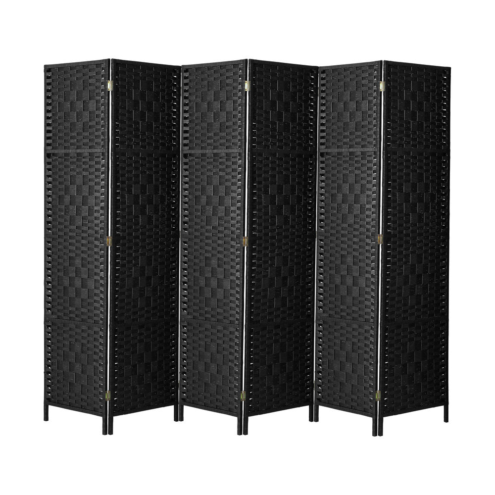 6 Panel Room Divider Privacy Screen Black