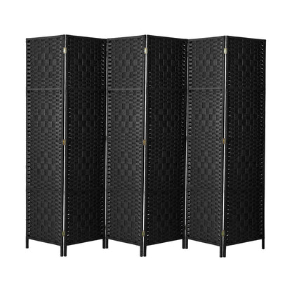 6 Panel Room Divider Privacy Screen Black