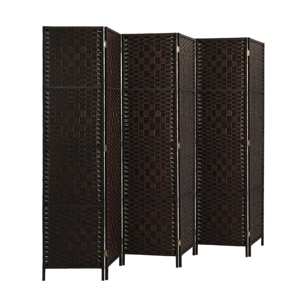  6 Panel Room Divider Privacy Screen Brown