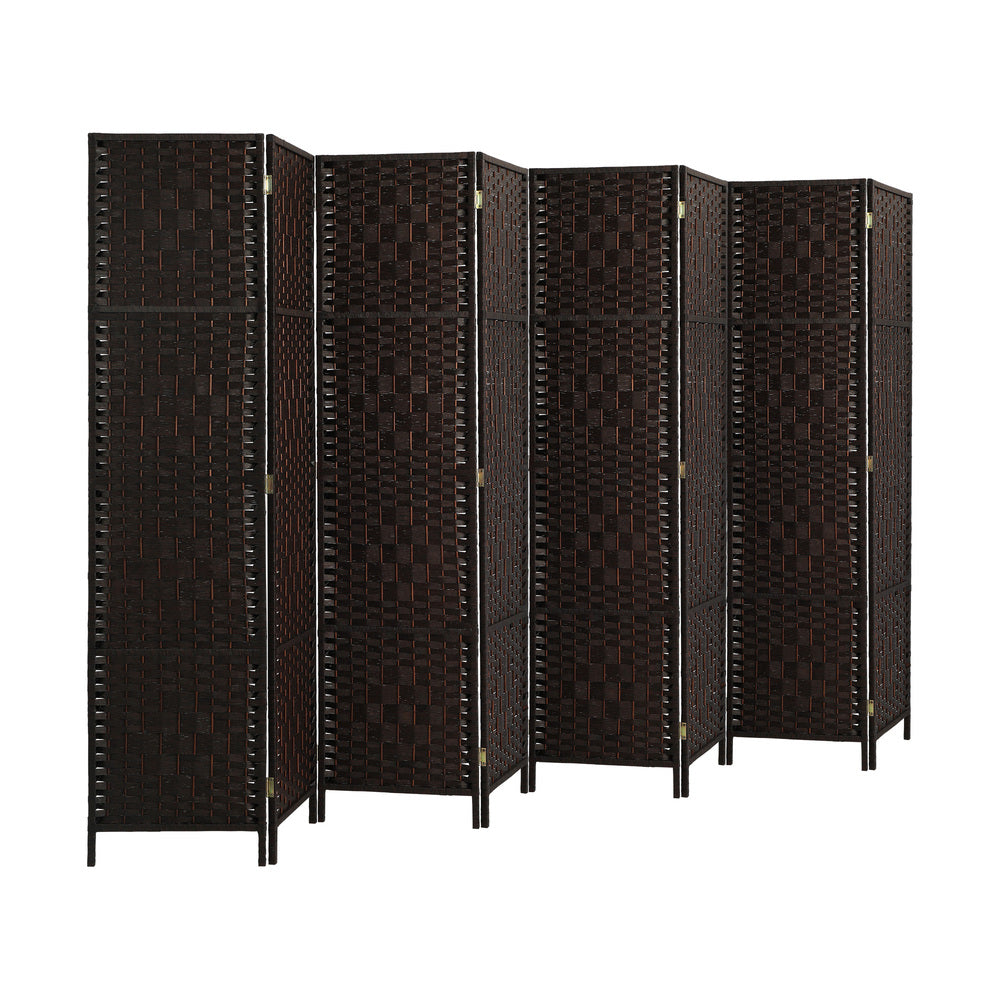 8 Panel Room Divider Privacy Screen Brown