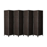 8 Panel Room Divider Privacy Screen Brown