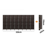 8 Panel Room Divider Privacy Screen Brown