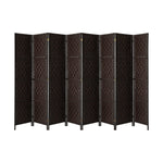 8 Panel Room Divider Privacy Screen Brown
