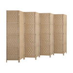 8 Panel Room Divider Privacy Screen Brown