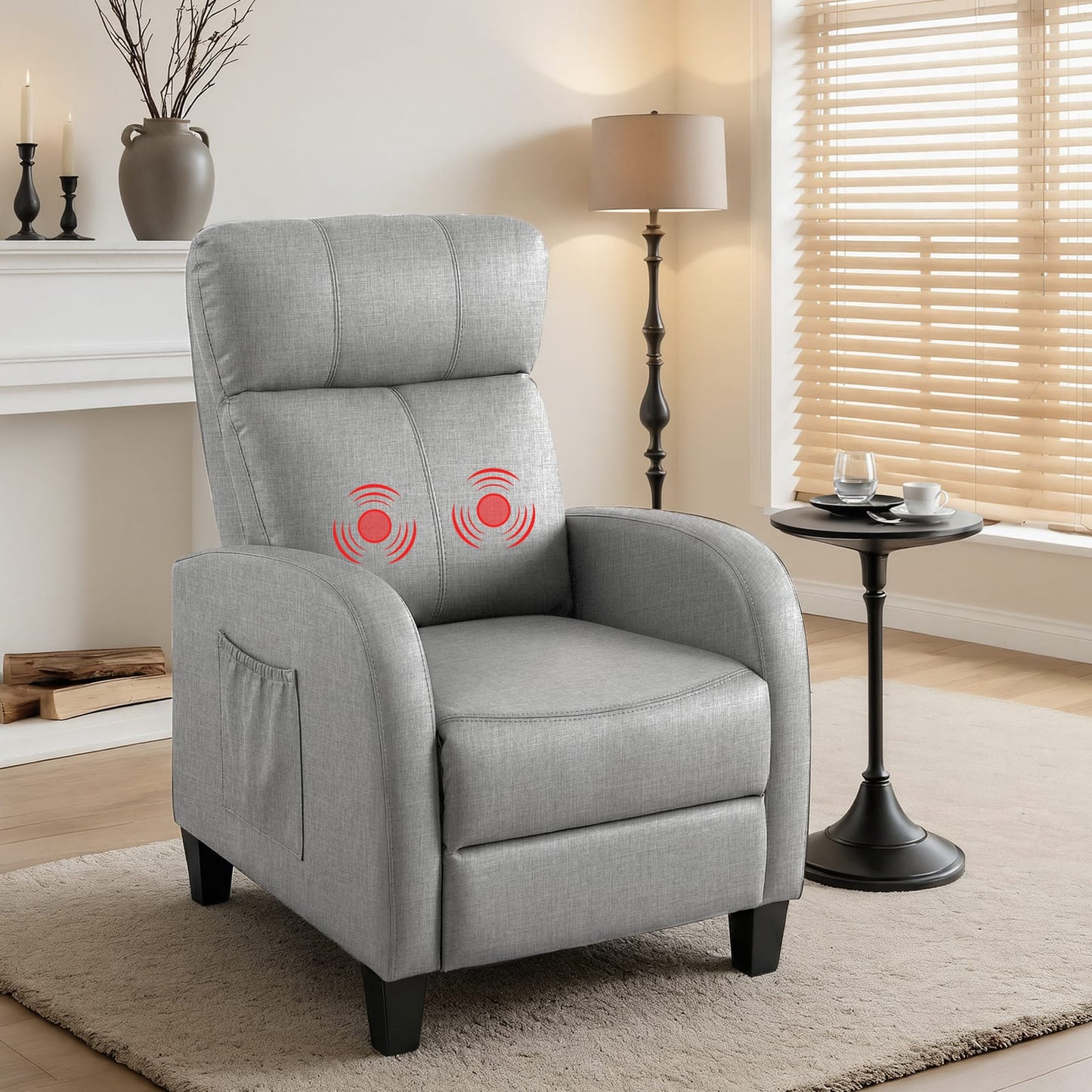 Grey Massage Recliner Chair Small king
