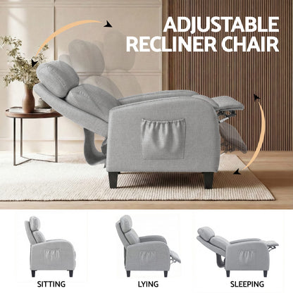 Grey Massage Recliner Chair Small king