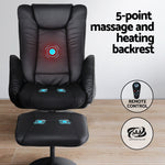 Recliner Chair Electric Heated Massage Chairs Leather Cobble
