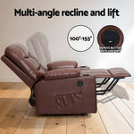 Recliner Chair Lift Assist Heated Massage Chair Leather Claude