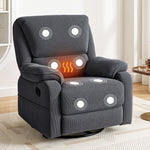 Rocking Recliner Chair 360 Swivel Massage Heated Reclining Chairs