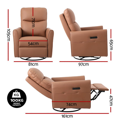 Recliner Chair Brown Leather king