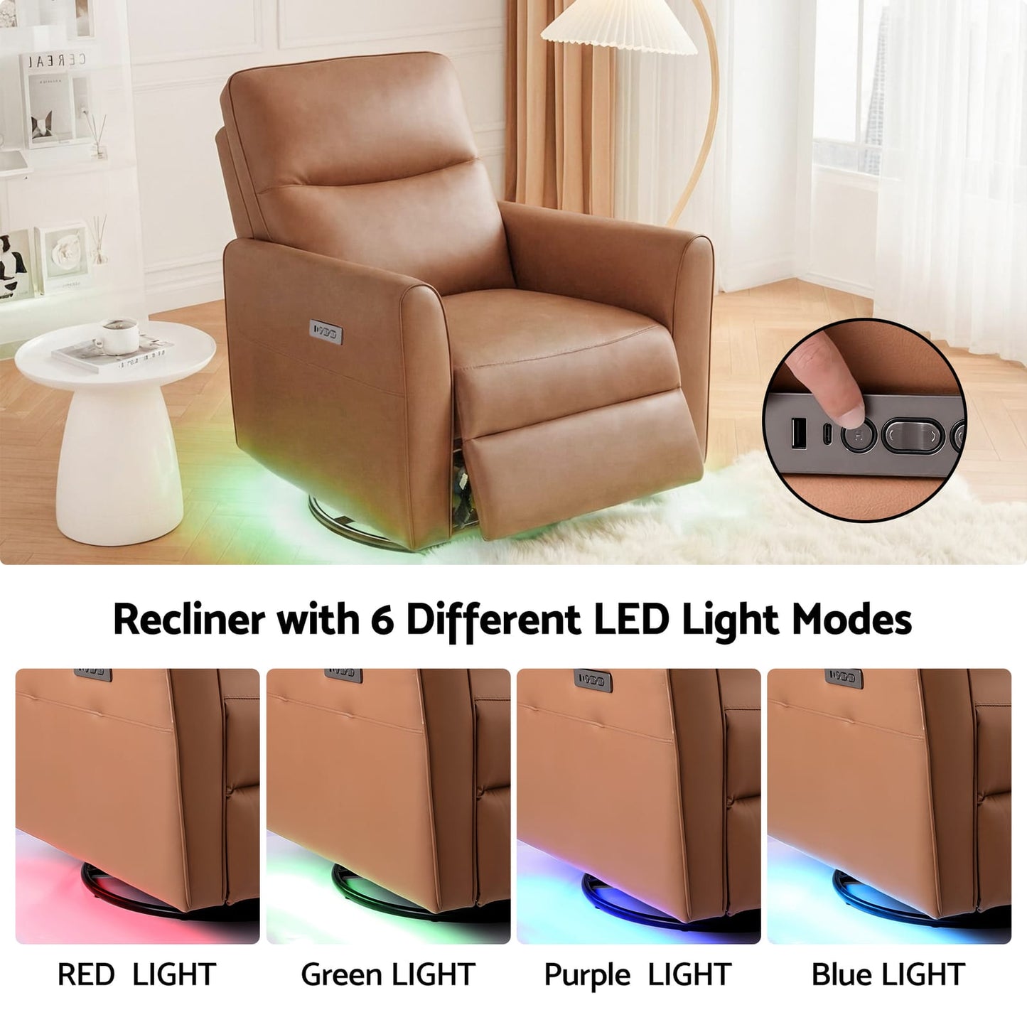 Recliner Chair Brown Leather king