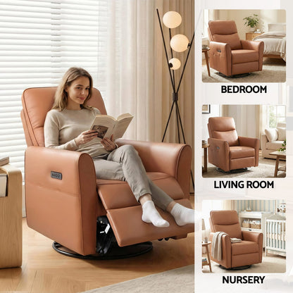 Recliner Chair Brown Leather king