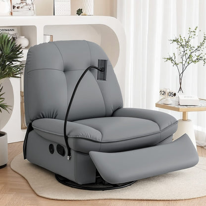 Swivel Recliner Chair Grey 100x90x96cm