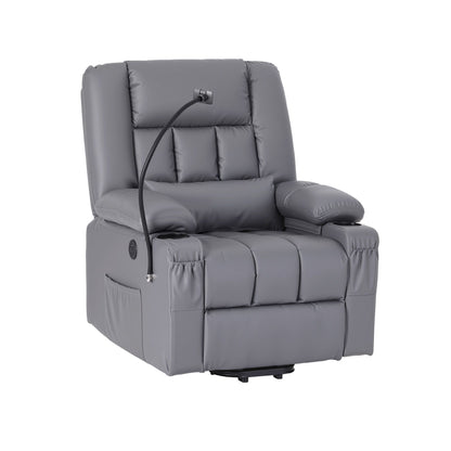 Power Lift Recliner Chair Massage Heat Grey | HomeAndLiving - 2