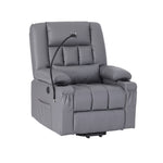 Power Lift Recliner Chair Massage Heat Grey | HomeAndLiving