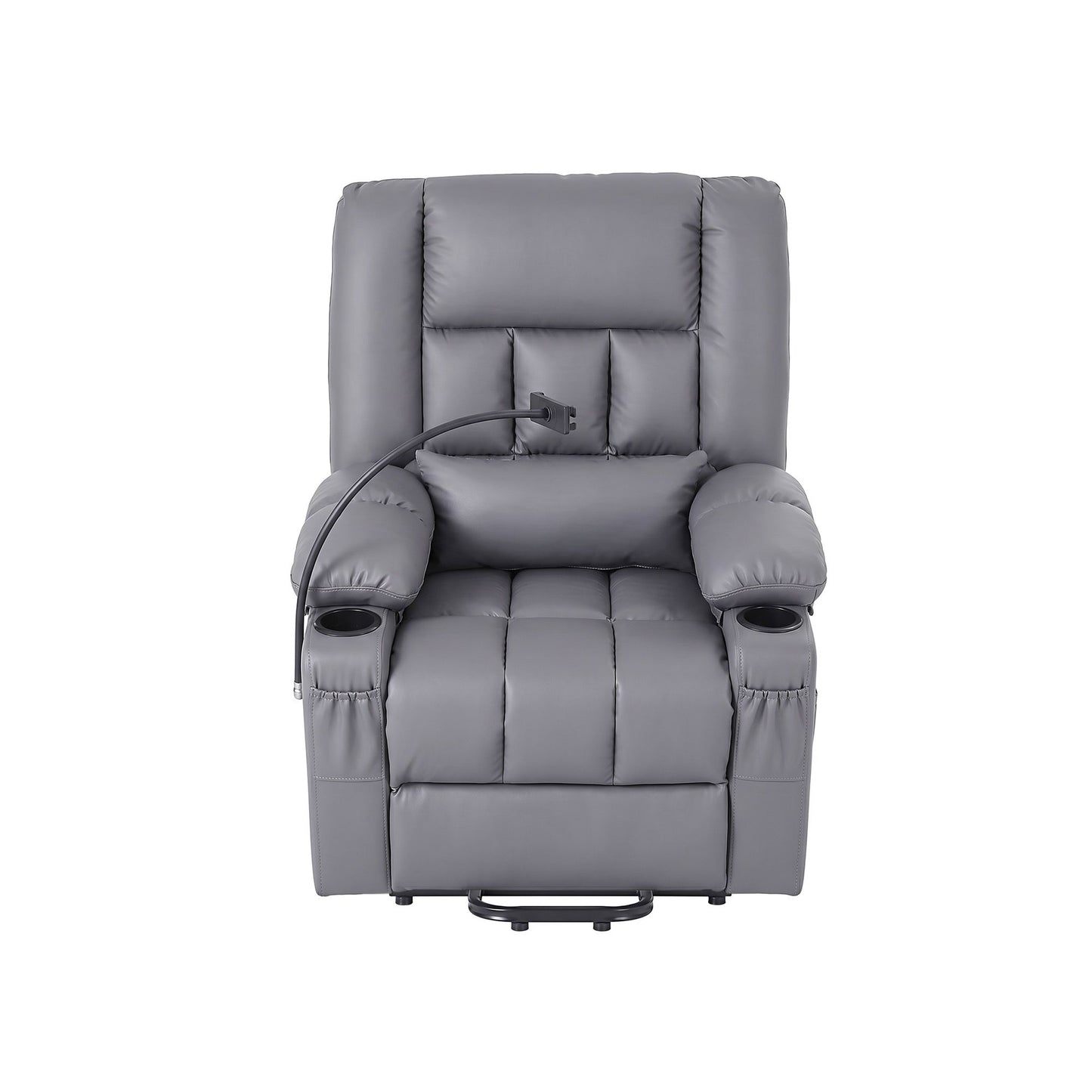 Power Lift Recliner Chair Massage Heat Grey | HomeAndLiving - 4